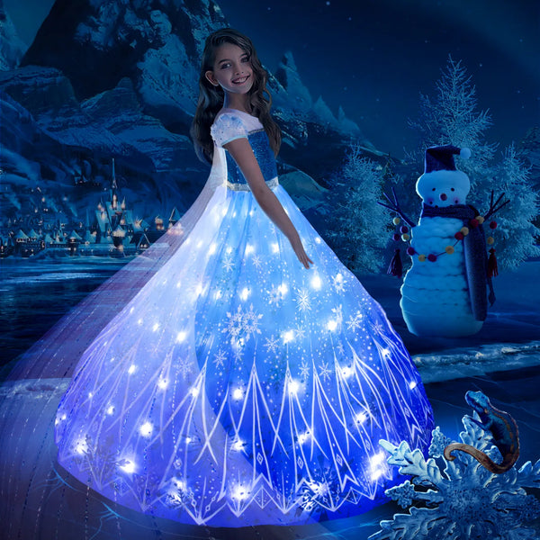 Elsa's Glitzernde LED-Eiskönigin für Kinder
